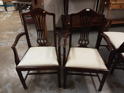 Lot 1078 - Set of six Georgian style elbow chairs and two similar chairs