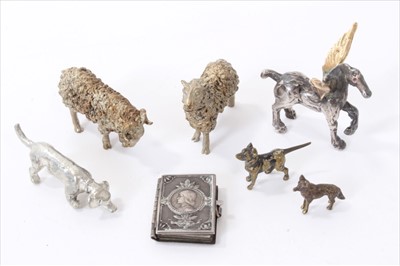 Lot 219 - Group of miniature metal animals.