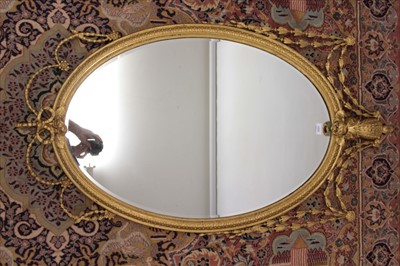 Lot 1333 - Mid 19th century style oval gilt wall mirror