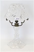 Lot 2178 - Good quality cut glass table lamp with shade