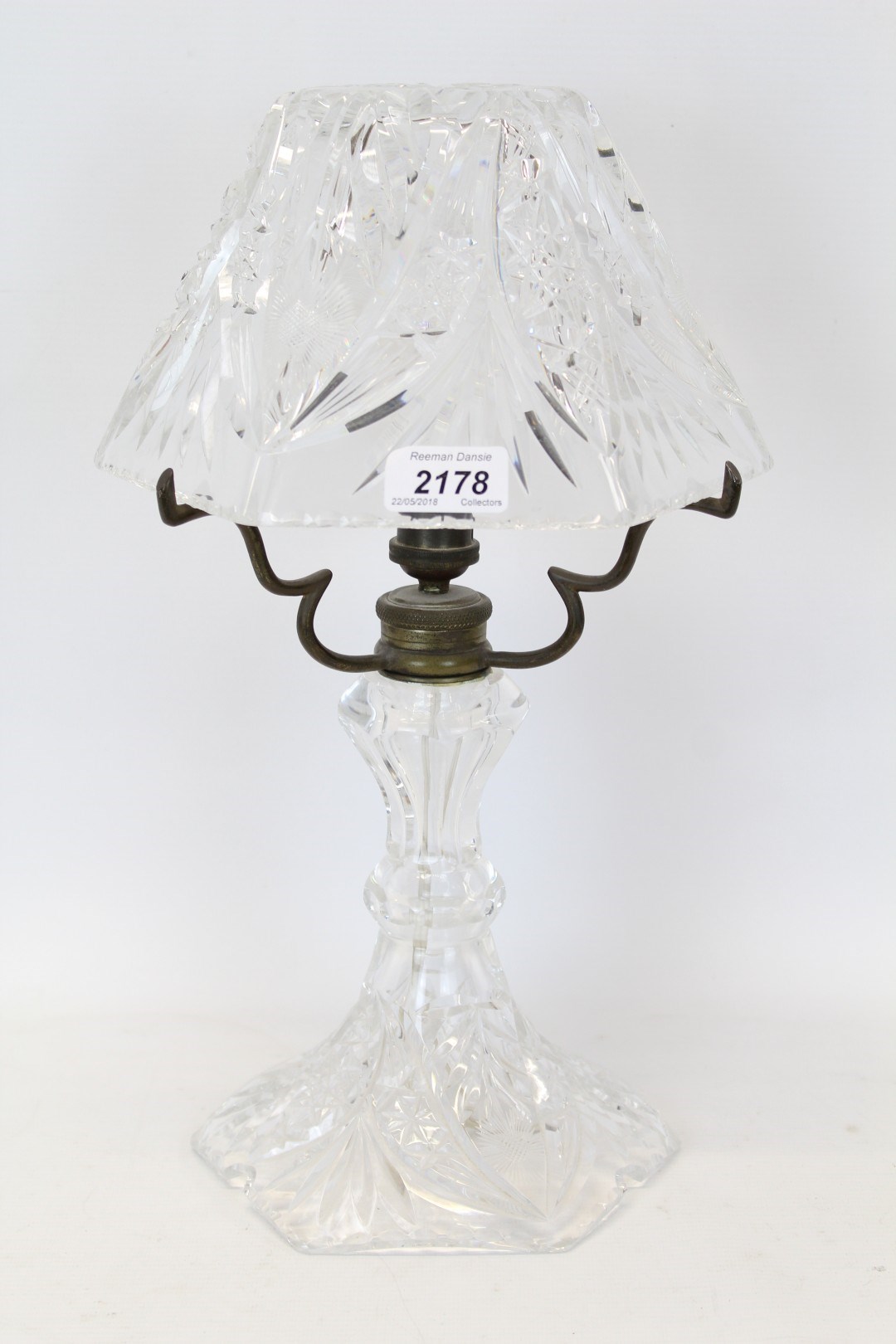 Lot 2178 Good Quality Cut Glass Table Lamp With