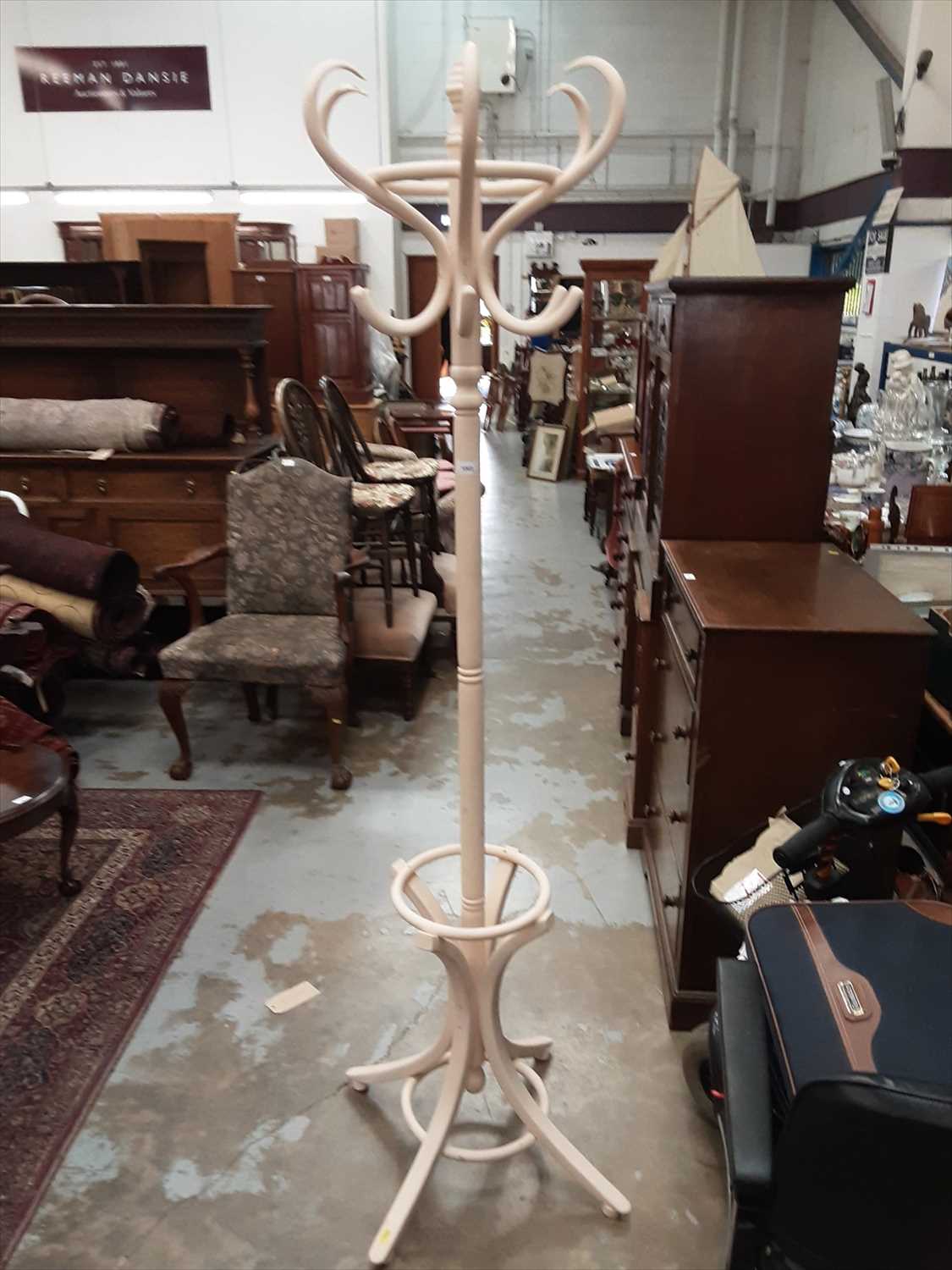 Lot 1003 White painted Bentwood coat and hat stand