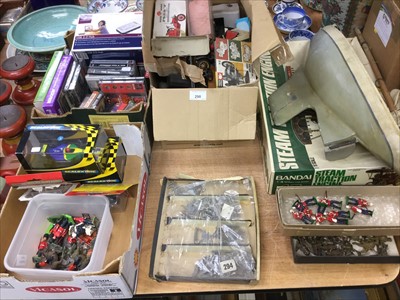 Lot 298 - Group of assorted toys and games to include lead Soldiers and Scalextric cars (qty)