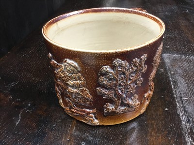 Lot 174 - Unusual 19th century salt glazed mug of broad proportions