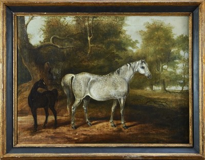 Lot 881 - 19th century English school - mare and foal