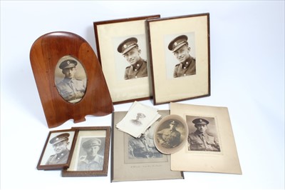 Lot 643 - First World War propeller tip photograph frame together with other First and Second World War Period photographs