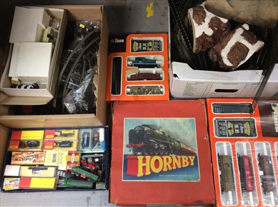 Lot 453 - Large quantity railway items including Hornby, carriages, boxed sets, accessories and track