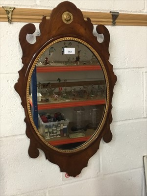 Lot 961 - Antique mahogany framed oval wall mirror with gilt slip