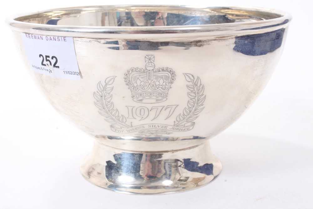 Lot 252 - Channel Islands sterling silver golden jubilee rose bowl, cased.