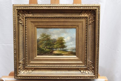 Lot 953 - Jan Morel II - oil on panel landscape with figures