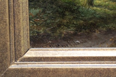 Lot 953 - Jan Morel II - oil on panel landscape with figures