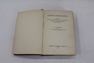 Lot 1260 - H G Wells, Anticipations 1902 first edition signed by the author