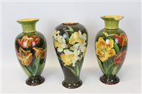 Lot 2198 - Pair of Doulton Lambeth Faience vases with...