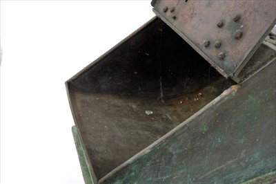 Lot 676 - A. or E. Pugin - rare Victorian Gothic revival copper and brass coal scuttle