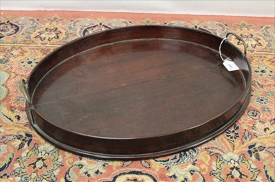 Lot 1283 - Georgian oval mahogany gallery tray