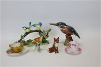 Lot 2200 - Beswick model kingfisher no. 2371, Beswick fox,...