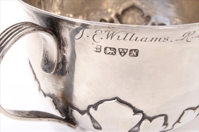 Lot 242 - Edwardian silver two handled cup, together with two other items..
