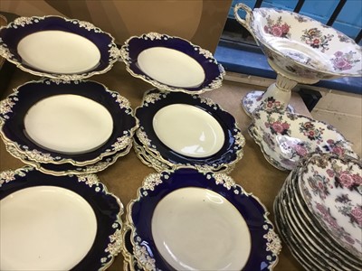 Lot 212 - 19th century tablewares including plates and footed dishes