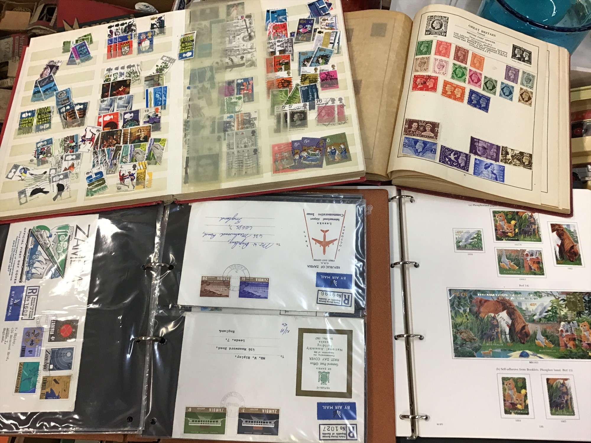 Lot 468 Box of stamp albums and folders