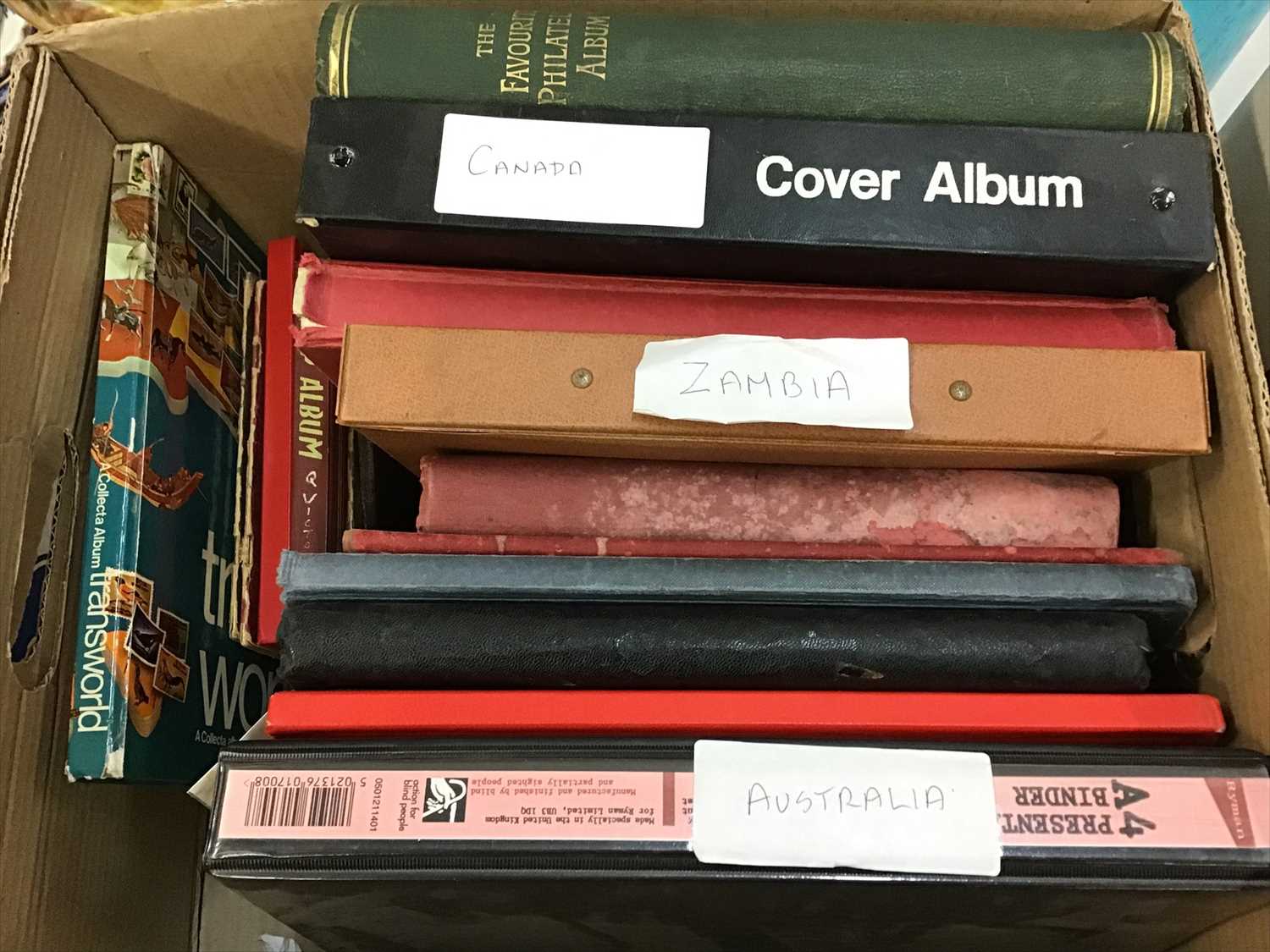 Lot 468 Box of stamp albums and folders