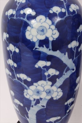 Lot 86 - Pair of late 19th / early 20th century Chinese blue and white prunus blossom vase