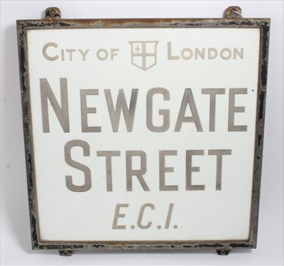 Lot 1903 - Vintage City of London street sign - Newgate Street E.C.1