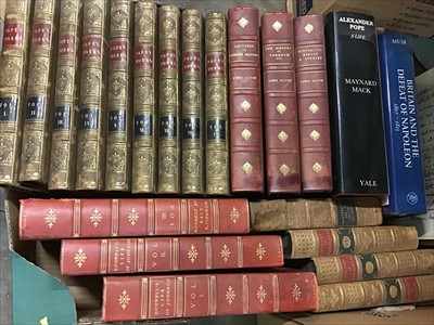 Lot 477 - Five boxes antique and later books including decorative leather bindings, art/antique reference books, six volumes Thompson's Gardeners Assistant, guides etc