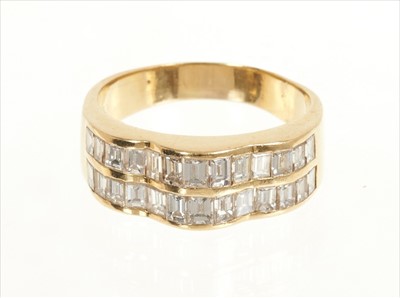 Lot 482 - Baguette cut diamond ring