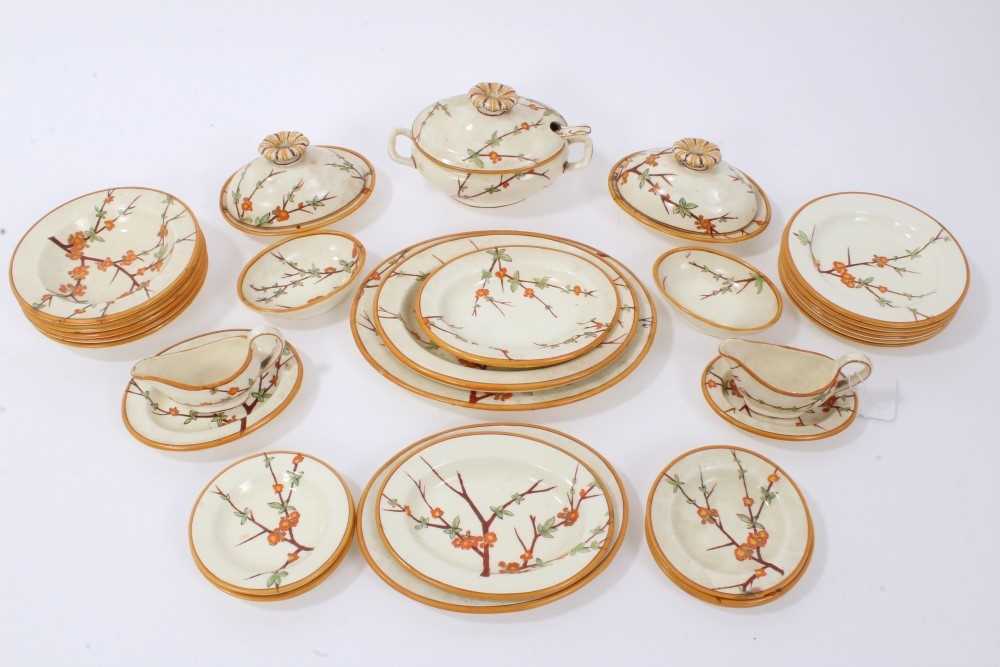 Lot 77 - 19th century Wedgwood creamware miniature part dinner service, decorated with an oriental pattern, impressed and inscribed marks (36 pieces)