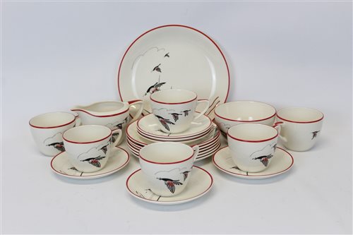 Lot 2206 - 1950s Crown Devon Fieldings tea set decorated...