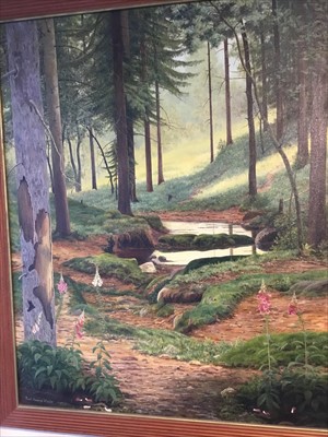 Lot 238 - Paul George Halle (20th century) pair of oils on canvas, woodland scenes, signed, framed