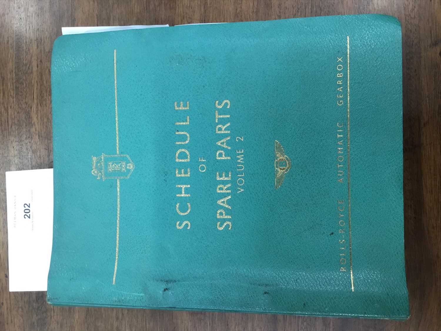 Lot 202 - Rolls - Royce and Bentley Schedule of Spare Parts Volume 2 Automatic Gearbox manual