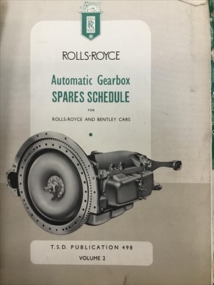 Lot 202 - Rolls - Royce and Bentley Schedule of Spare Parts Volume 2 Automatic Gearbox manual