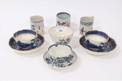 Lot 102 - 18th century English ceramics, including a Worcester Hancock fluted tea bowl printed