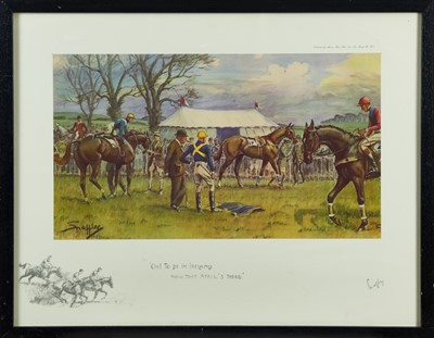 Lot 943 - Snaffles, Charles Johnson Payne (1884-1967) signed print - "Oh! To Be In Ireland Now That April's There", published by Fores, in glazed frame, 51cm x 67cm