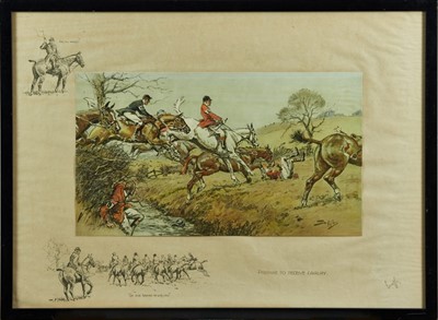 Lot 940 - Snaffles, Charles Johnson Payne (1884-1967) signed print - Prepare To Receive Cavalry, with Snaffle blindstamp, in glazed frame, 49cm x 69cm