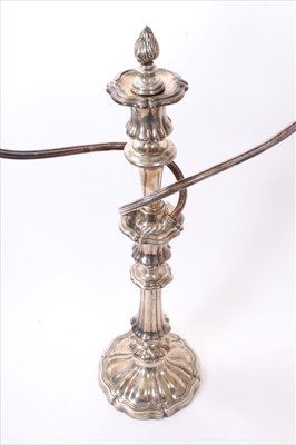 Lot 262 - Pair of 19th century silver plate candelabra