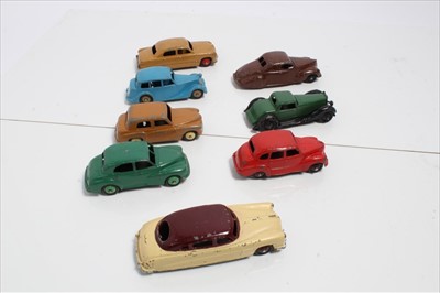 Lot 1356 - Dinky toys selection of early unboxed saloon cars and Austin Devon, Ford Sedan, Lincoln Zephyr, Morris Oxford and others