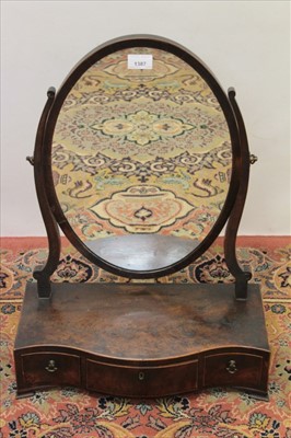 Lot 1387 - George III mahogany toilet mirror