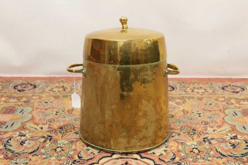 Lot 1390 Dutch brass peat bucket