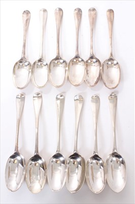 Lot 277 - 18th century silver Hanovarian Rattail tablespoons