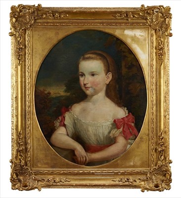 Lot 1012 - English School, circa 1830 oval portrait of a young girl