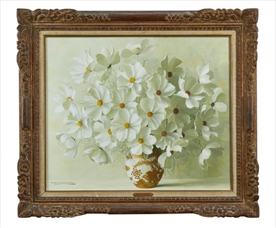 Lot 1013 - Elizabeth Rouviere - still life in gilt vase