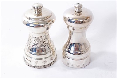 Lot 291 - Two contemporary silver pepper mills