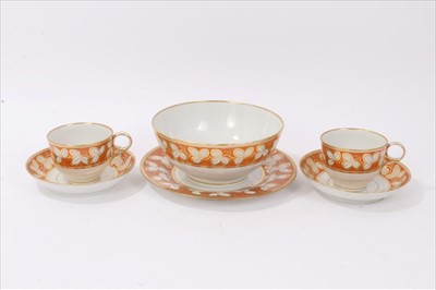 Lot 148 - Attractive pair early 19th century Barr Worcester teacups and saucers...