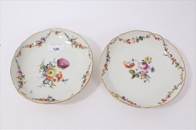 Lot 126 - A pair of Meissen round dishes, painted with flowers, circa 1775