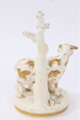 Lot 116 - A Derby model of a cow and a calf, circa 1820