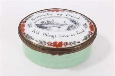 Lot 625 - 19th century enamel patch box