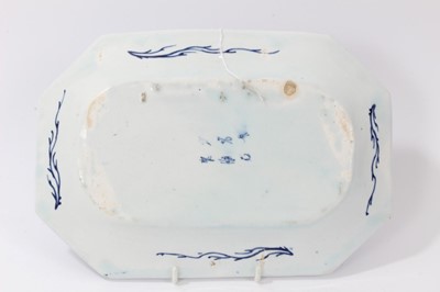 Lot 113 - Bow powder blue ground canted rectangular dish, circa 1760