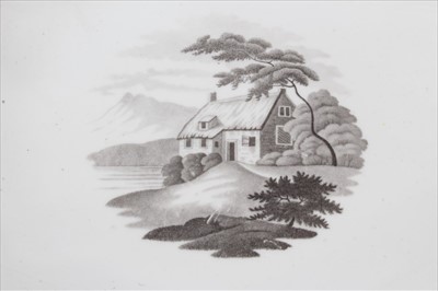 Lot 132 - A pair of Spode bat printed shell shaped dishes, circa 1810